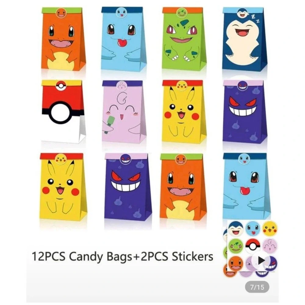 24‎ Pokemon party favor bags
